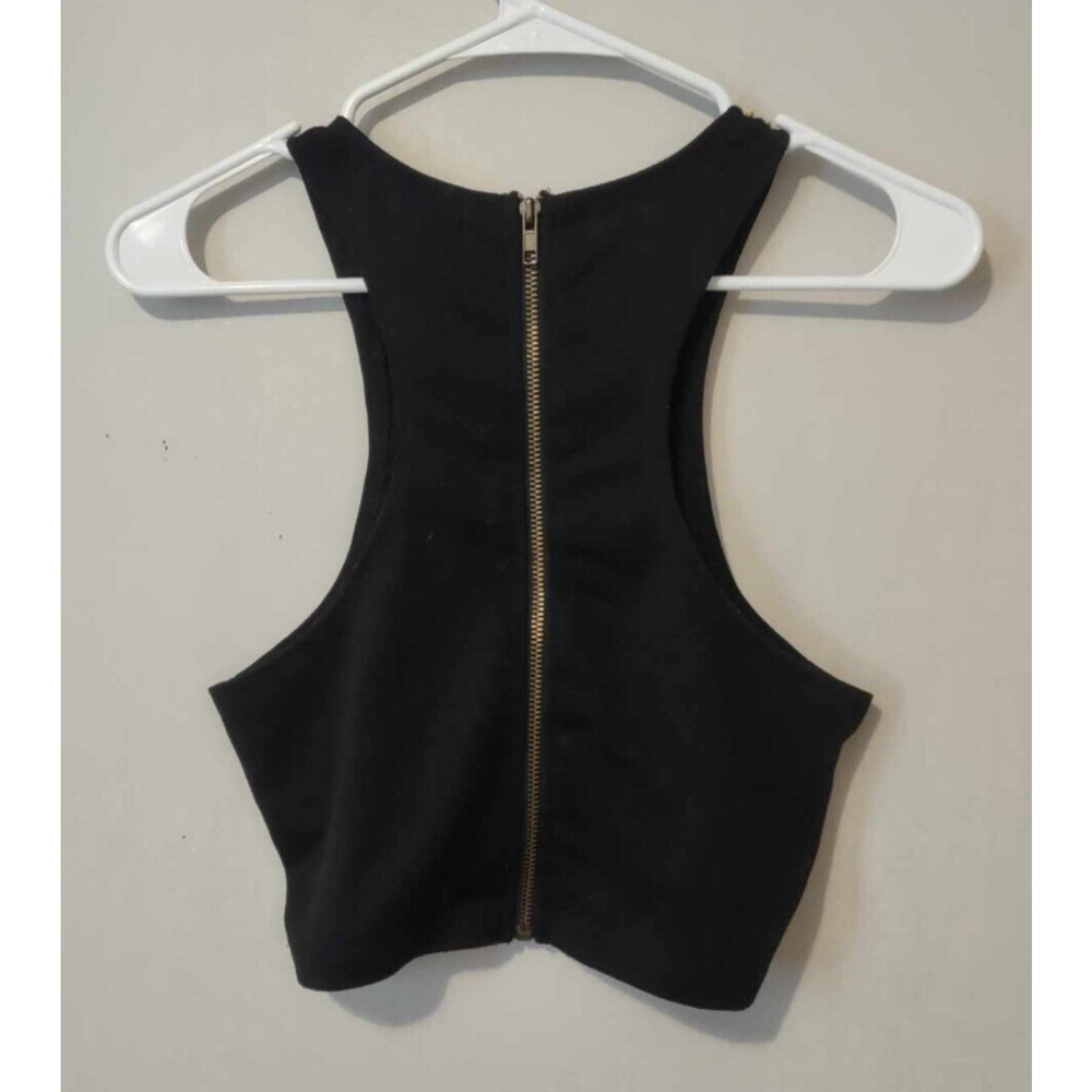 The Vintage Shop Beaded Black Cropped Tank Size Large - Picture 2 of 4